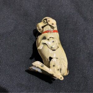 1900s Clockwork Dog In Lithographed Sheet Metal Antique Toy